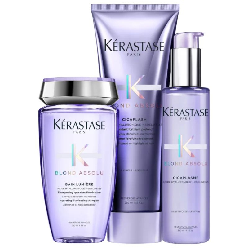 Kérastase Blond Absolu Kit - Bain Lumiéré 250ml + Cicaflash 250ml + Cicaplasme 150ml | M2Beauty