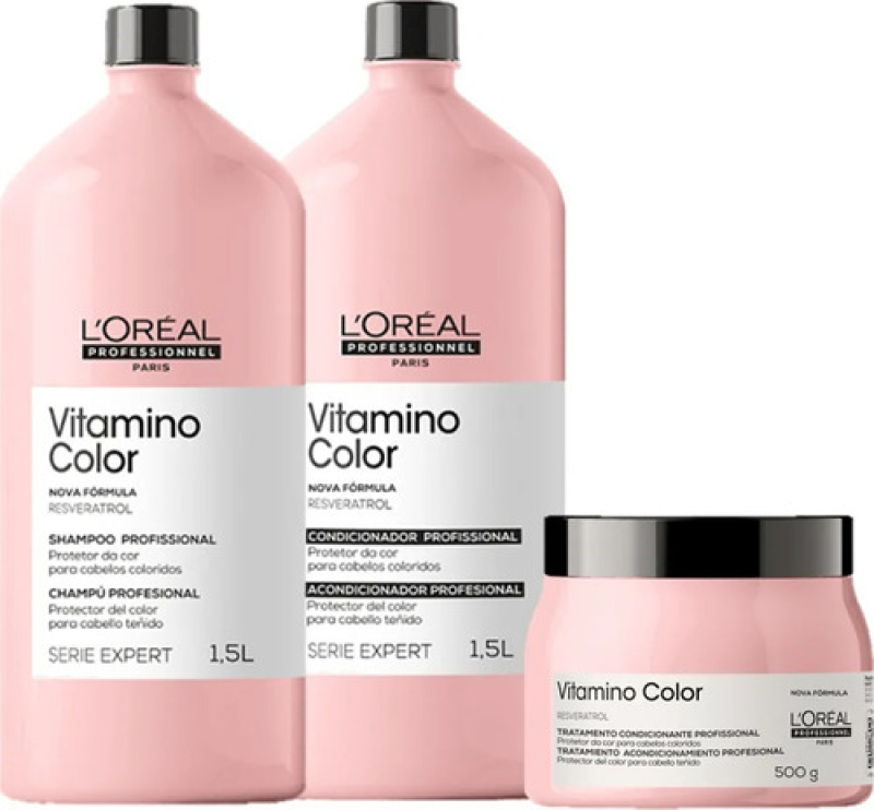 L'Oréal Professionnel Vitamino Color Kit - Shampoo 1500ml + Condicionador 1500ml + Máscara 500ml | M2Beauty
