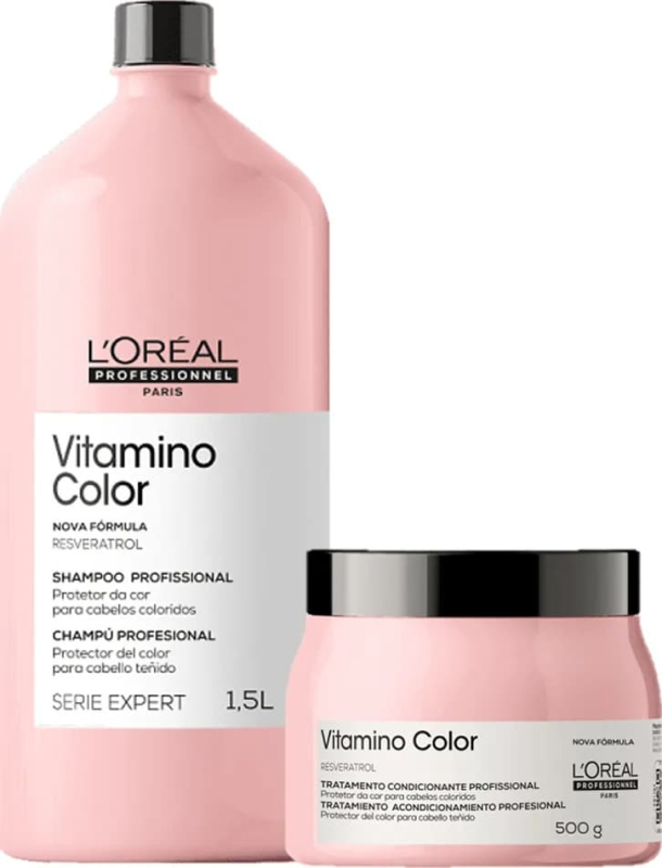 L'Oréal Professionnel Vitamino Color Kit - Shampoo 1500ml + Máscara 500ml | M2Beauty