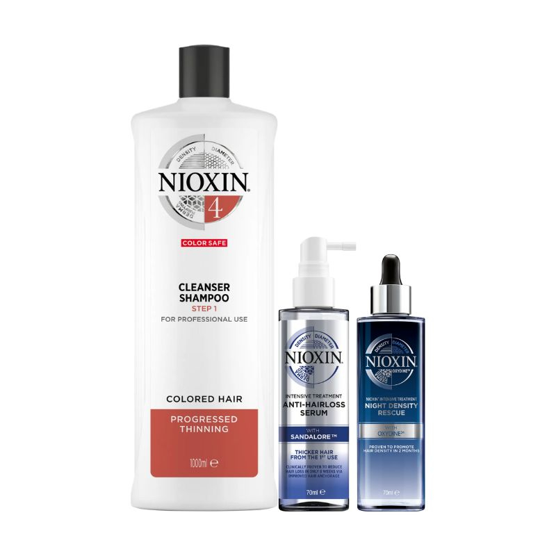 Nioxin Kit - Shampoo System 4 1000ml + Night Density 70ml + Anti-Hairloss 70ml | M2Beauty