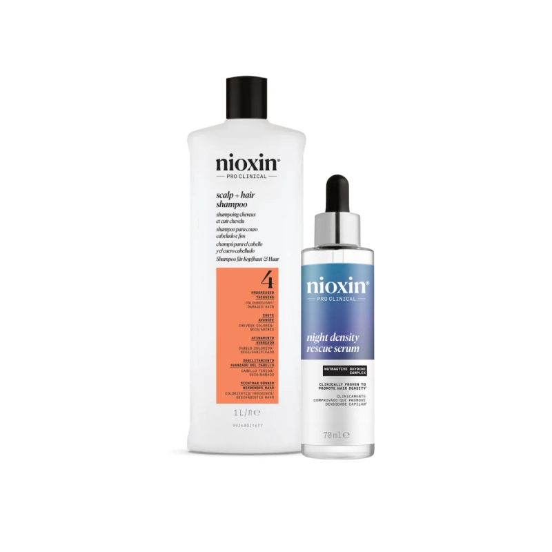 Nioxin Kit - Shampoo System 4 1000ml + Night Density 70ml + Anti-Hairloss 70ml | M2Beauty
