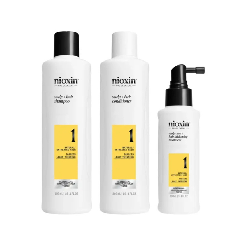 Nioxin System 1 Kit - Shampoo 300ml + Condicionador 300ml + Leave-in 100ml | M2Beauty