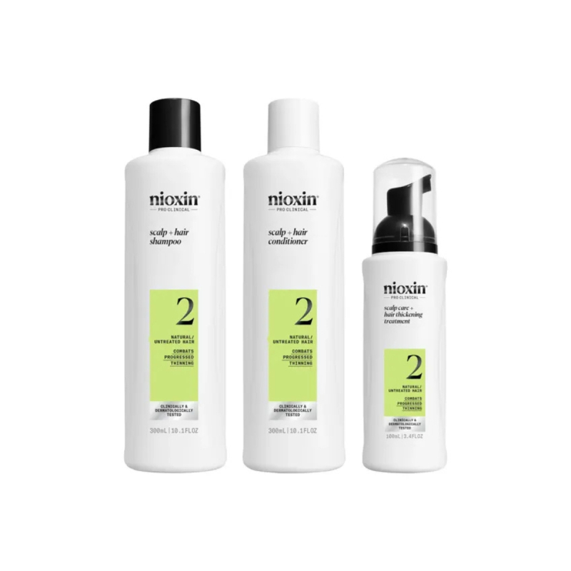 Nioxin System 2 Kit - Shampoo 300ml + Condicionador 300ml + Leave-in 100ml | M2Beauty