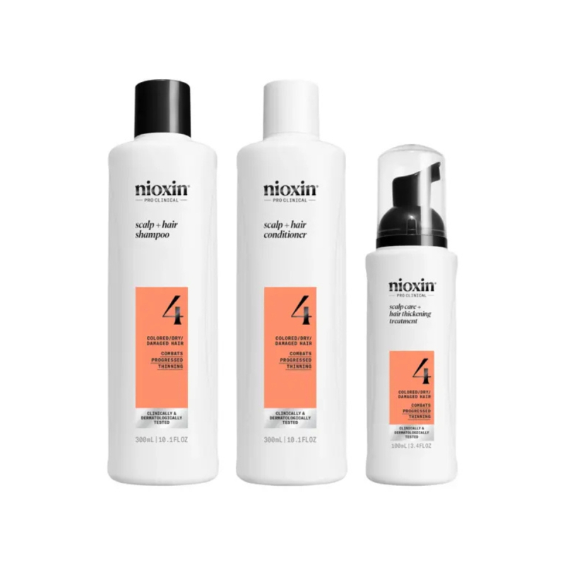 Nioxin System 4 Kit- Shampoo 300ml + Condicionador 300ml + Leave in 100ml | M2Beauty