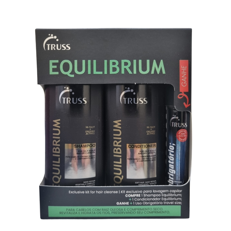 Truss Equilibrium Kit - Shampoo 300ml + Condicionador 300ml + Uso Obrigatório Miniatura 30ml | M2Beauty
