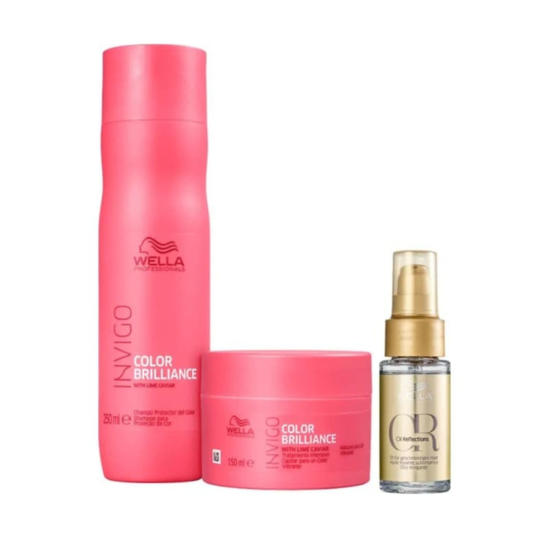 Wella Color Brilliance Kit - Shampoo 250ml + Máscara 150ml + Óleo Light 30ml | M2Beauty