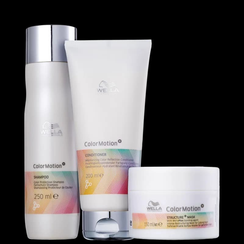 Wella Color Motion Trio - Shampoo 250ml + Condicionador 200ml + Máscara 150ml | M2Beauty