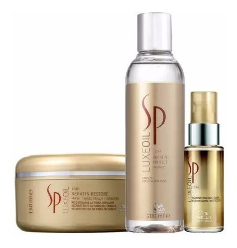 Wella Sp Luxe Oil Kit - Shampoo 200ml + Máscara 150ml + Óleo 30ml | M2Beauty