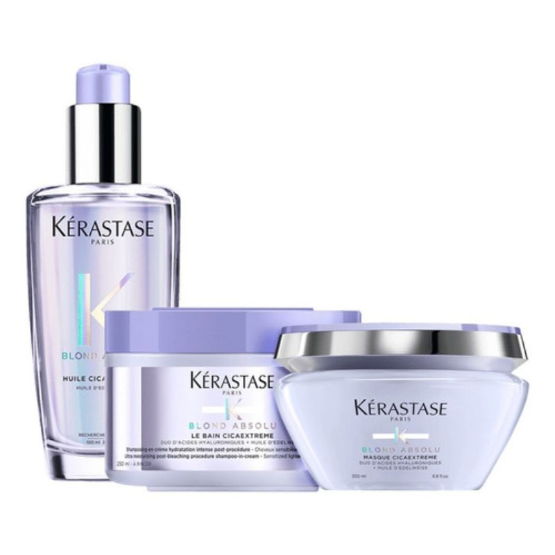 Kérastase Blond Absolu Kit -  Le Bain Shampoo 250ml + Huile Óleo Capilar 100ml + Máscara Cicaextreme 200ml | M2Beauty