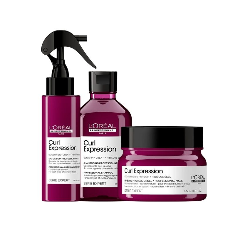L'Oréal Professionnel Curl Expression Kit - Shampoo Antirresíduos + Máscara 250ml + Reviver 190ml | M2Beauty