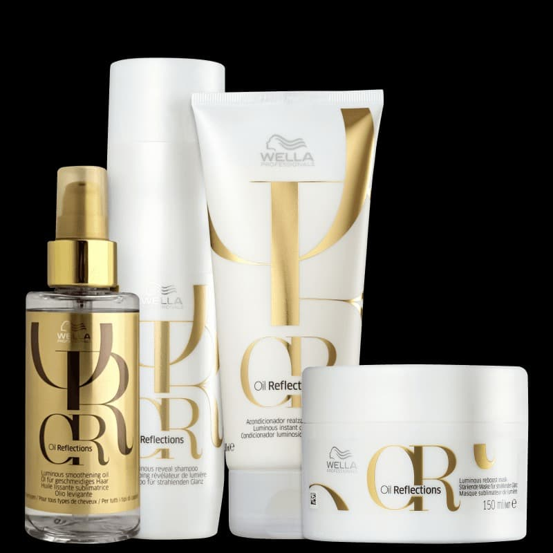 Wella Oil Reflections Kit - Shampoo 250ml + Condicionaodr 200ml + Máscara 250ml + Oil 100ml | M2Beauty