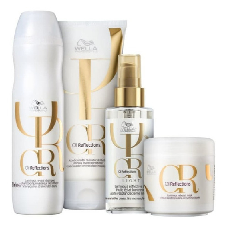 Wella Oil Reflections Light Kit - Shampoo 250ml + Condicionador 200ml + Oil Light 100ml + Máscara 150ml | M2Beauty